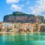 Sjö- och strandväder på Sicilien