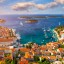 Havstemperaturen på Kroatiens öar stad för stad